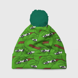 Шапка 3D c помпоном Sad frogs