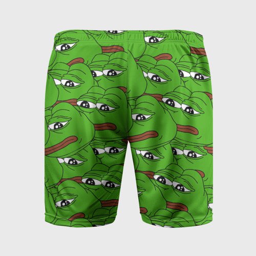 Мужские шорты спортивные с принтом Sad frogs, вид сзади #1