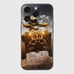 Чехол для iPhone 15 Pro Max силиконовый с защитой камеры Квадроцикл