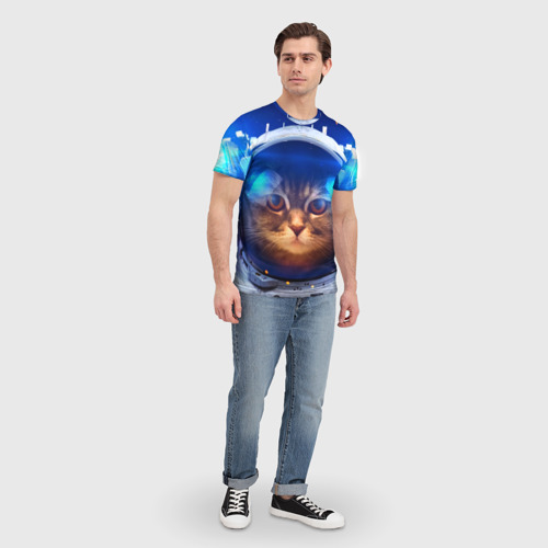 Мужская футболка 3D Кот космонавт - фото 5