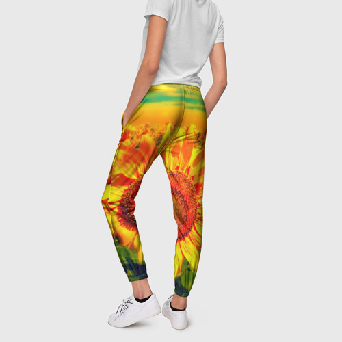 Женские брюки 3D Подсолнухи, цвет 3D печать - фото 4