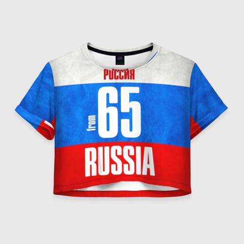 Женская футболка Crop-top 3D Russia (from 65), цвет 3D печать