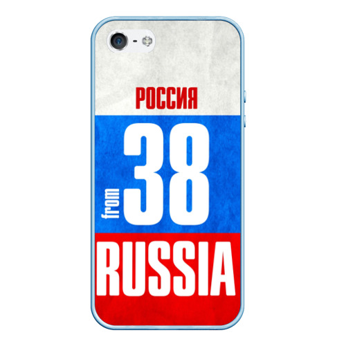 Чехол для iPhone 5/5S матовый Russia (from 38), цвет голубой