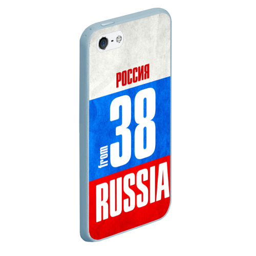 Чехол для iPhone 5/5S матовый Russia (from 38), цвет голубой - фото 3