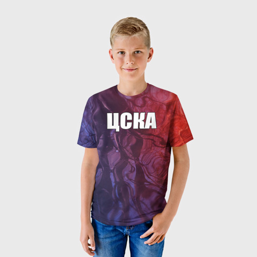 Детская футболка 3D ЦСКА красно-синие, цвет 3D печать - фото 3