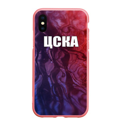 Чехол для iPhone XS Max матовый ЦСКА красно-синие