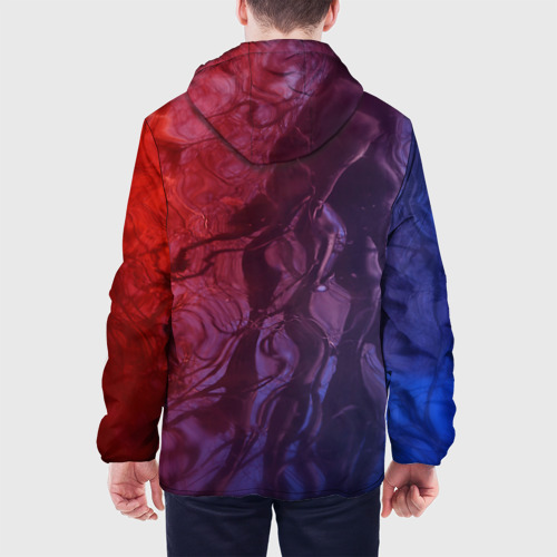 Мужская куртка 3D с принтом ЦСКА (красно-синие), вид сзади #2