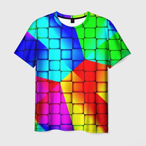 Мужская футболка 3D Кубики, цвет 3D печать