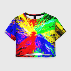 Женская футболка Crop-top 3D Взрыв цветов