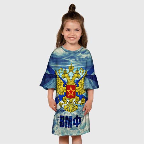 Детское платье 3D ВМФ, цвет 3D печать - фото 4