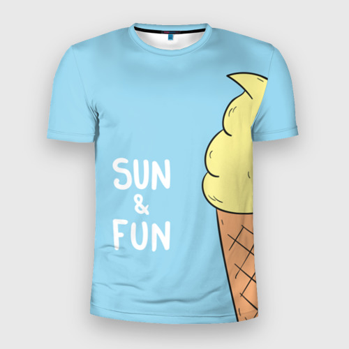 Мужская футболка 3D Slim Sun & Fun