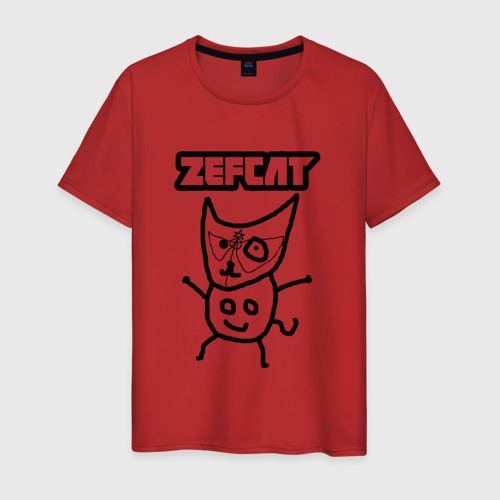 Мужская футболка хлопок Zef cat (Die Antwoord), цвет красный