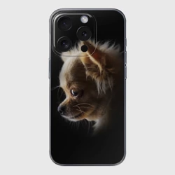 Чехол для iPhone 15 Pro силиконовый с защитой камеры Чихуахуа