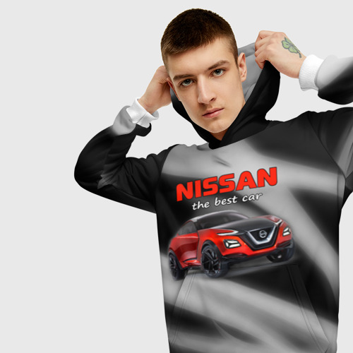 Мужская толстовка 3D Nissan - лучшая машина, цвет белый - фото 5