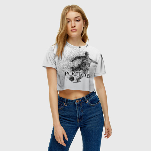 Женская футболка Crop-top 3D ФК Ростов, цвет 3D печать - фото 4