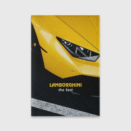 Обложка для паспорта матовая кожа Lamborghini the best, цвет черный