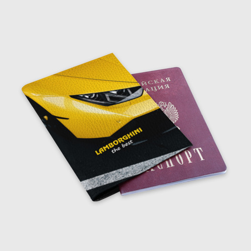 Обложка для паспорта матовая кожа Lamborghini the best, цвет черный - фото 3