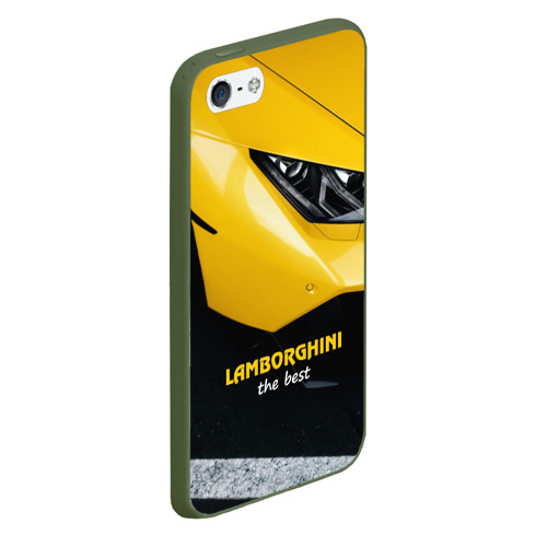 Чехол для iPhone 5/5S матовый Lamborghini the best, цвет темно-зеленый - фото 3