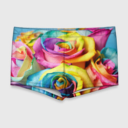 Мужские купальные плавки 3D Цветные розы