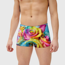 Мужские купальные плавки 3D Цветные розы - фото 2