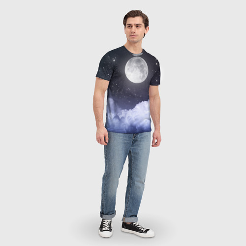 Мужская футболка 3D Ночь и луна 2 - фото 5