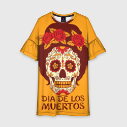 Детское платье 3D Мексиканский череп - день мертвых