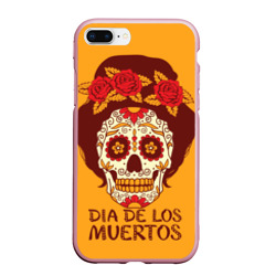 Чехол для iPhone 7Plus/8 Plus матовый Мексиканский череп - день мертвых