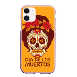 Чехол для iPhone 11 матовый Мексиканский череп