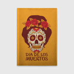 Обложка для автодокументов Мексиканский череп - день мертвых