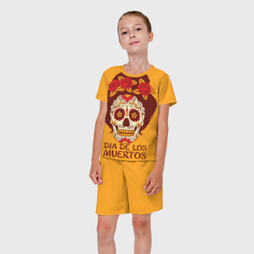Детский костюм с шортами 3D Мексиканский череп - день мертвых, цвет 3D печать - фото 5