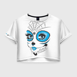 Женская футболка Crop-top 3D Мексиканский череп