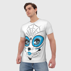 Мужская футболка 3D Мексиканский череп - девочка - фото 2