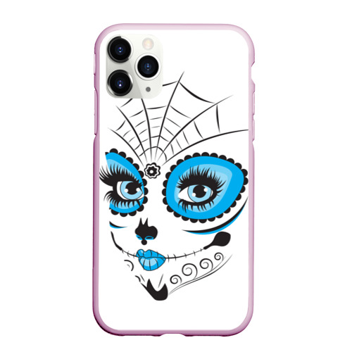 Чехол для iPhone 11 Pro Max матовый Мексиканский череп - девочка, цвет розовый
