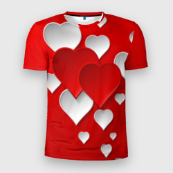 Мужская футболка 3D Slim Сердца