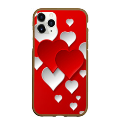 Чехол для iPhone 11 Pro Max матовый Сердца