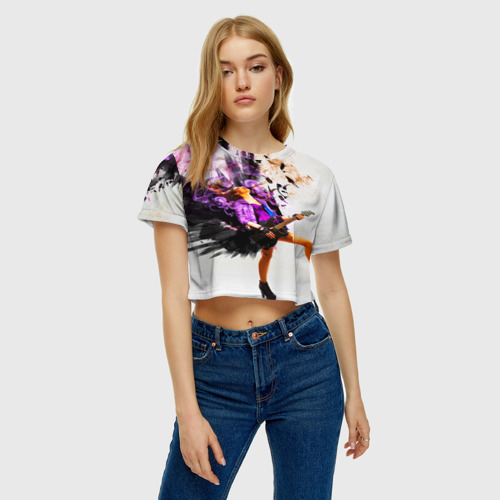 Женская футболка Crop-top 3D Музыка, цвет 3D печать - фото 3