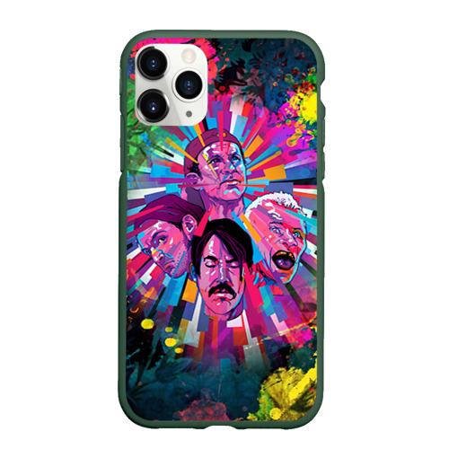 Чехол для iPhone 11 Pro матовый Red Hot Chili Peppers 1, цвет темно-зеленый