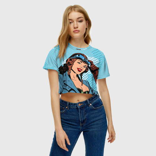 Женская футболка Crop-top 3D ВВС, цвет 3D печать - фото 4