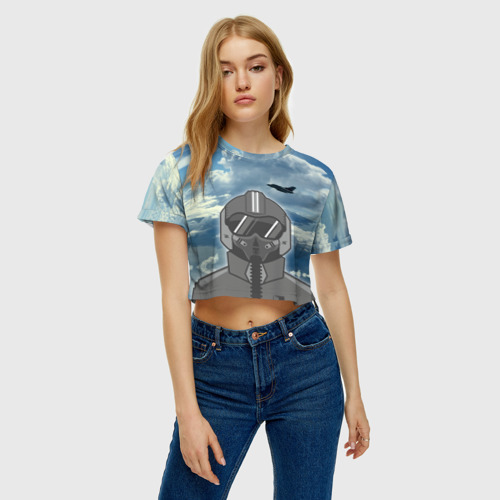 Женская футболка Crop-top 3D ВВС, цвет 3D печать - фото 4