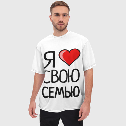Мужская футболка oversize 3D Family Look, цвет 3D печать - фото 3