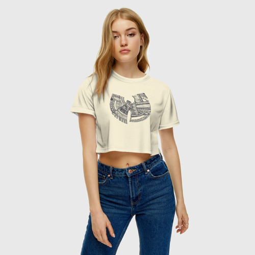 Женская футболка Crop-top 3D Wu-Tang Clan, цвет 3D печать - фото 3