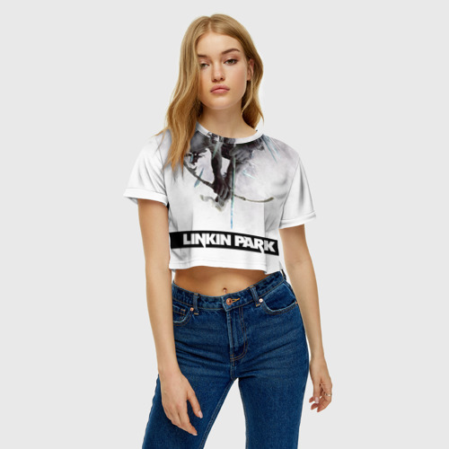 Женская футболка Crop-top 3D Linkin Park, цвет 3D печать - фото 4