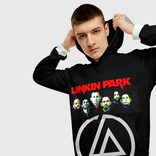 Мужская толстовка 3D Linkin Park, цвет белый - фото 5