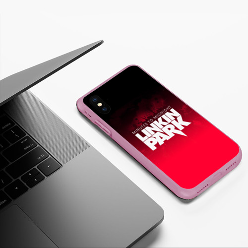 Чехол для iPhone XS Max матовый Linkin Park, цвет розовый - фото 5