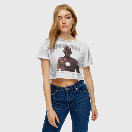 Женская футболка Crop-top 3D Linkin Park, цвет 3D печать - фото 3