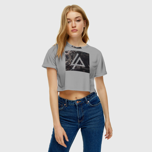 Женская футболка Crop-top 3D Linkin Park, цвет 3D печать - фото 4