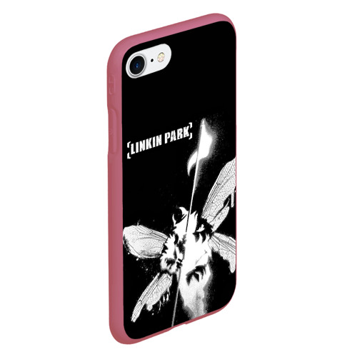 Чехол для iPhone 7/8 матовый Linkin Park, цвет малиновый - фото 3