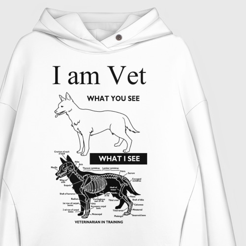 Женское худи Oversize хлопок I Am Vet - фото 3