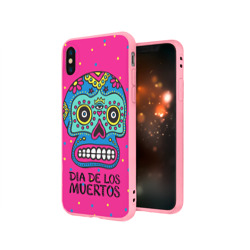 Чехол для iPhone X матовый Мексиканский череп - фото 2