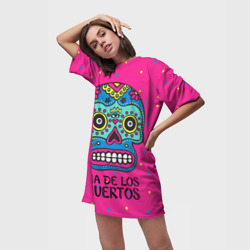 Платье-футболка 3D Мексиканский череп - фото 2